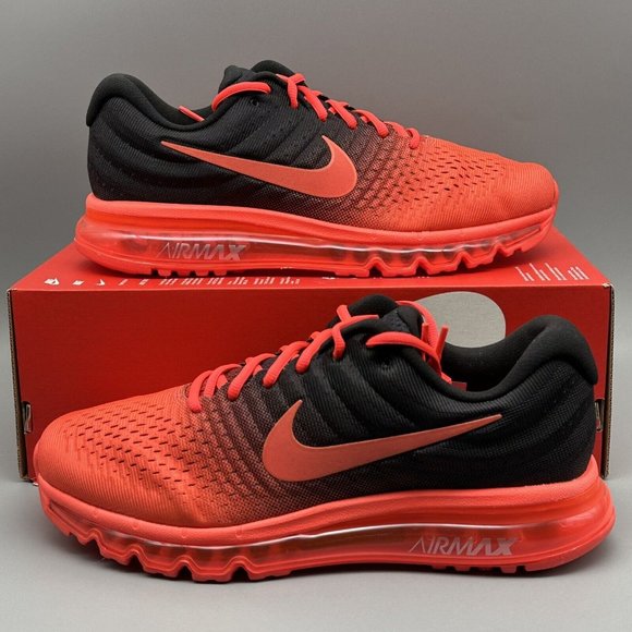 Nike Air Max 2017 Men's Running Shoes Bright Crimson Red Black New - Picture 8 of 15
